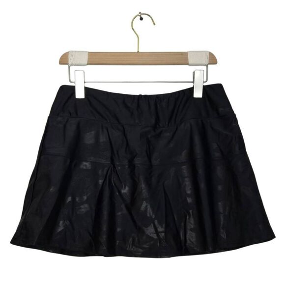 Queen of the Court Size Large Black Foil Camo Tennis Skirt Pickleball Skort Golf - Picture 3 of 4